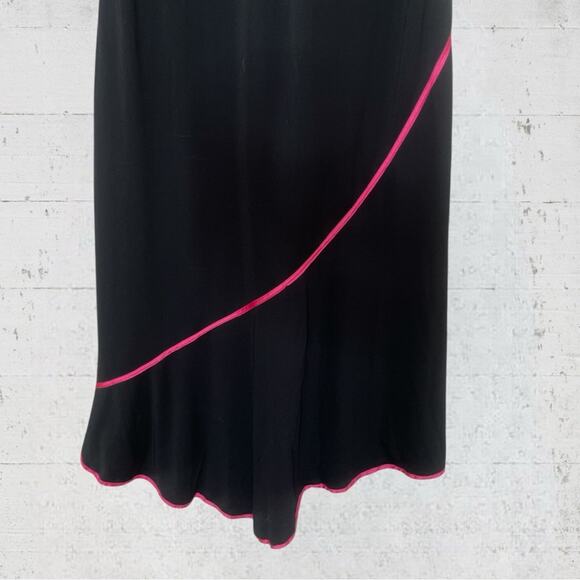 VTG Y2K Taboo Babydoll Asymmetrical Maxi Dress 2X Fairy Goth Black Pink - Picture 12 of 16